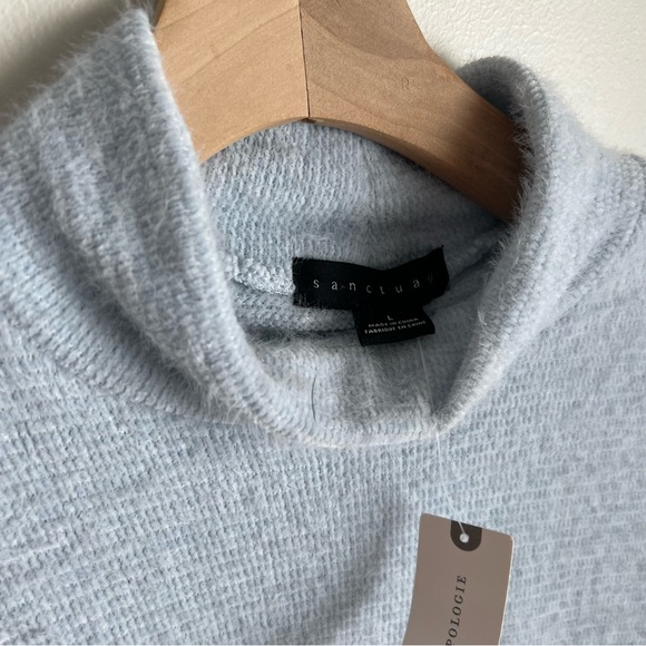 NWT Anthropologie Sanctuary Keep Warm Fuzzy Sweater, Light Blue - Picture 7 of 12